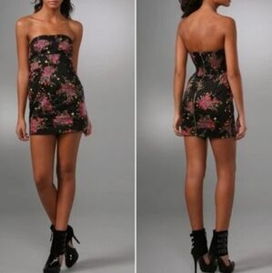 Free People Floral Strapless Mini Dress